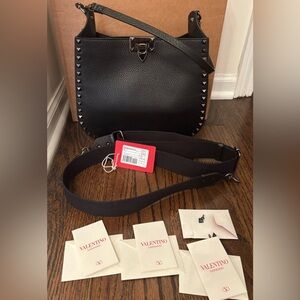 Valentino Black Leather Studded Bag